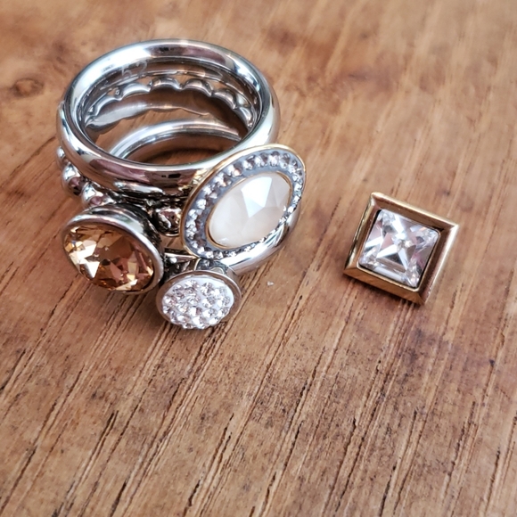 3 Qudo Stackable Interchangeable Rings 4 Tops - Picture 3 of 8